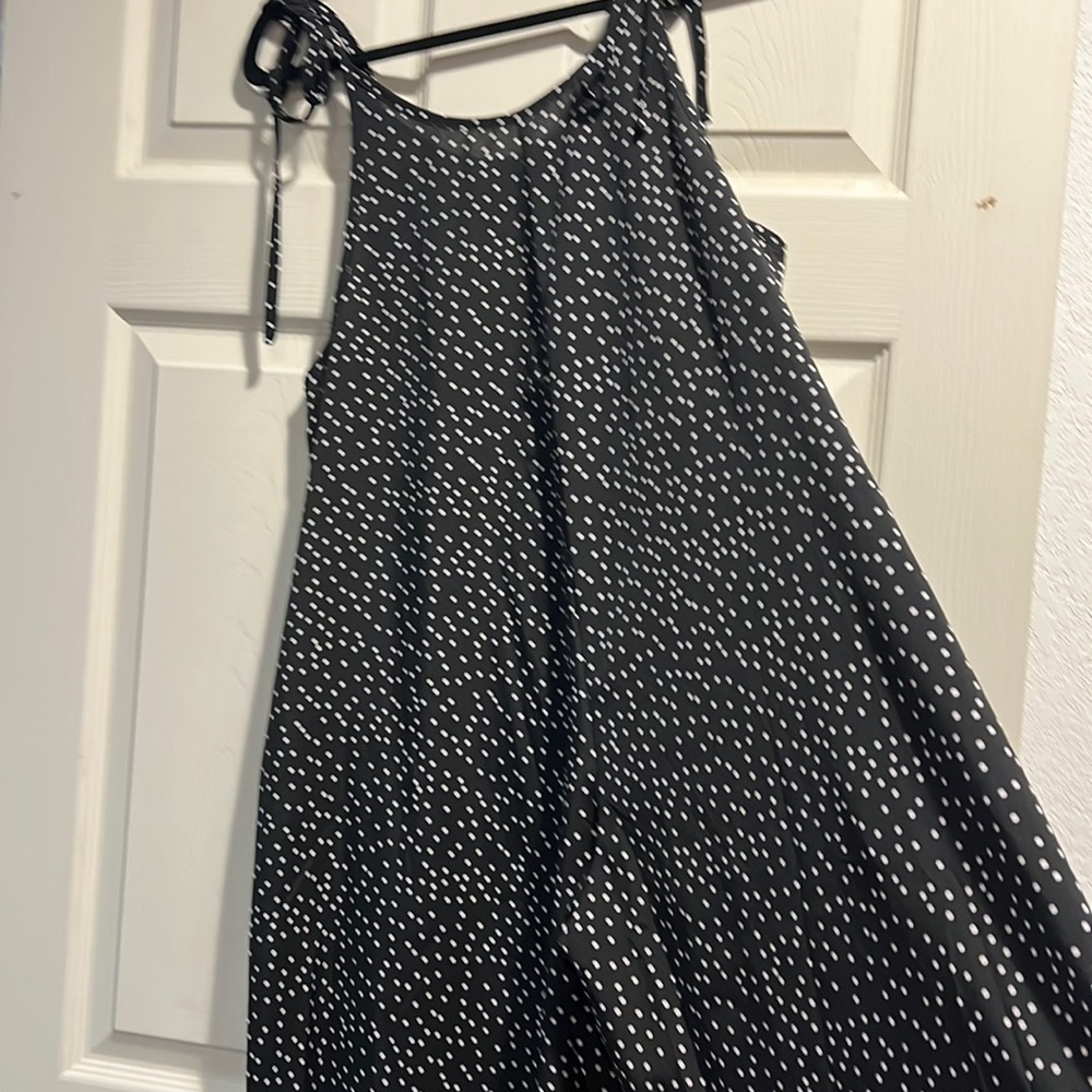 poka dot jumpsuit that ties